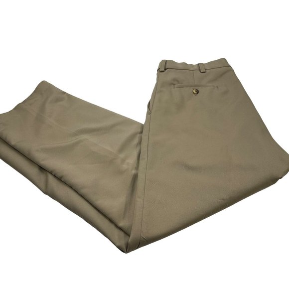 Haggar Men's Size 36X34 Khaki Pant Flex Waist Preowned - Picture 2 of 12